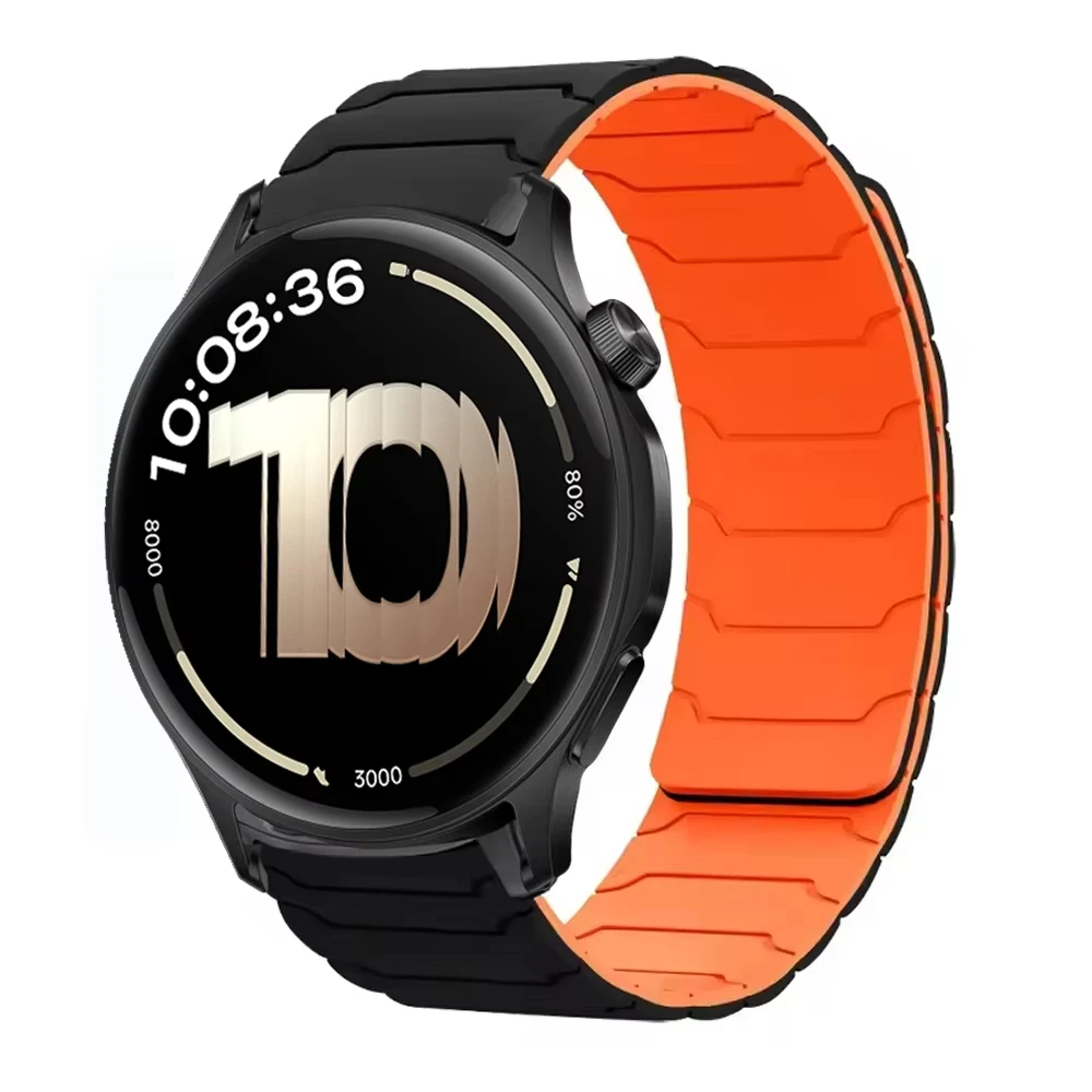 Magnetic Silicone 22mm Watch Strap Bracelet in Black