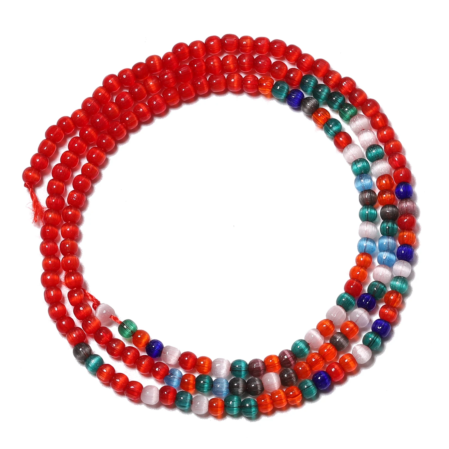 Gradient Colorful Cat Eye Glass Beads for DIY Jewelry and Crafts