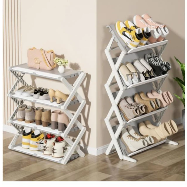 26 White Narrow 3 Tiered Shoe Storage Cabinet Wall Mounted in Medium