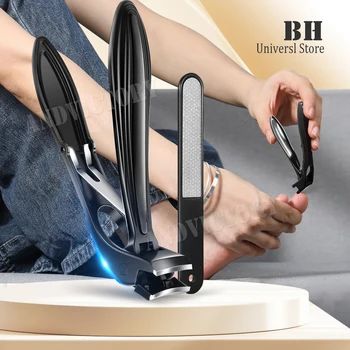 Tagliaunghie a testa angolata da 2 pezzi con lima per unghie raccoglitore Unghie spesse grandi con ampia apertura della mascella Tagliaunghie 1