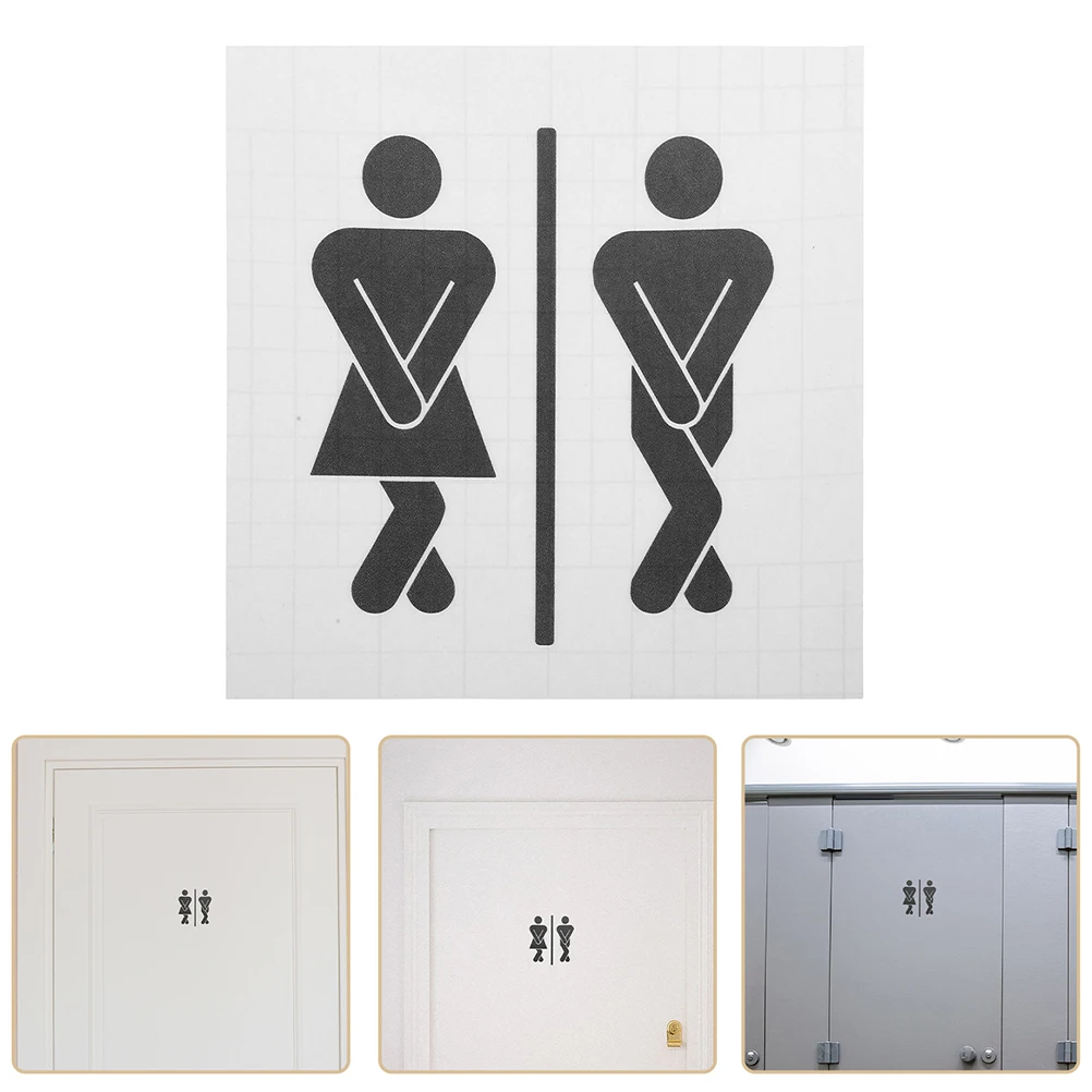 Pvc Restroom Sign For Men And Women Office Toilet Decor Restroom Sign Sticker Home Decor Bathroom Easy To Install