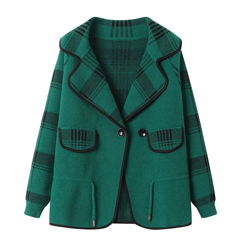 Winter New Women High-End Reversible Cashmere Coat Female Elegant Fashion Oversized Woolen Outwear Casual Thicken Baggy Outcoat