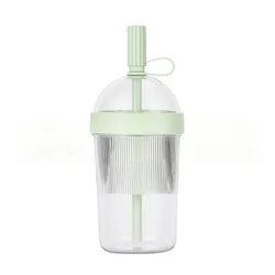 Reusable 17oz Drinkware with Lid and Straw - Portable Cold Drink Tumbler for Travel, Home, and Office (Green)