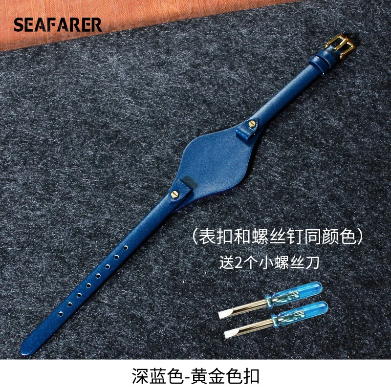 Women's Genuine Cowhide Leather 8mm Watchband - Waterproof & Breathable Strap