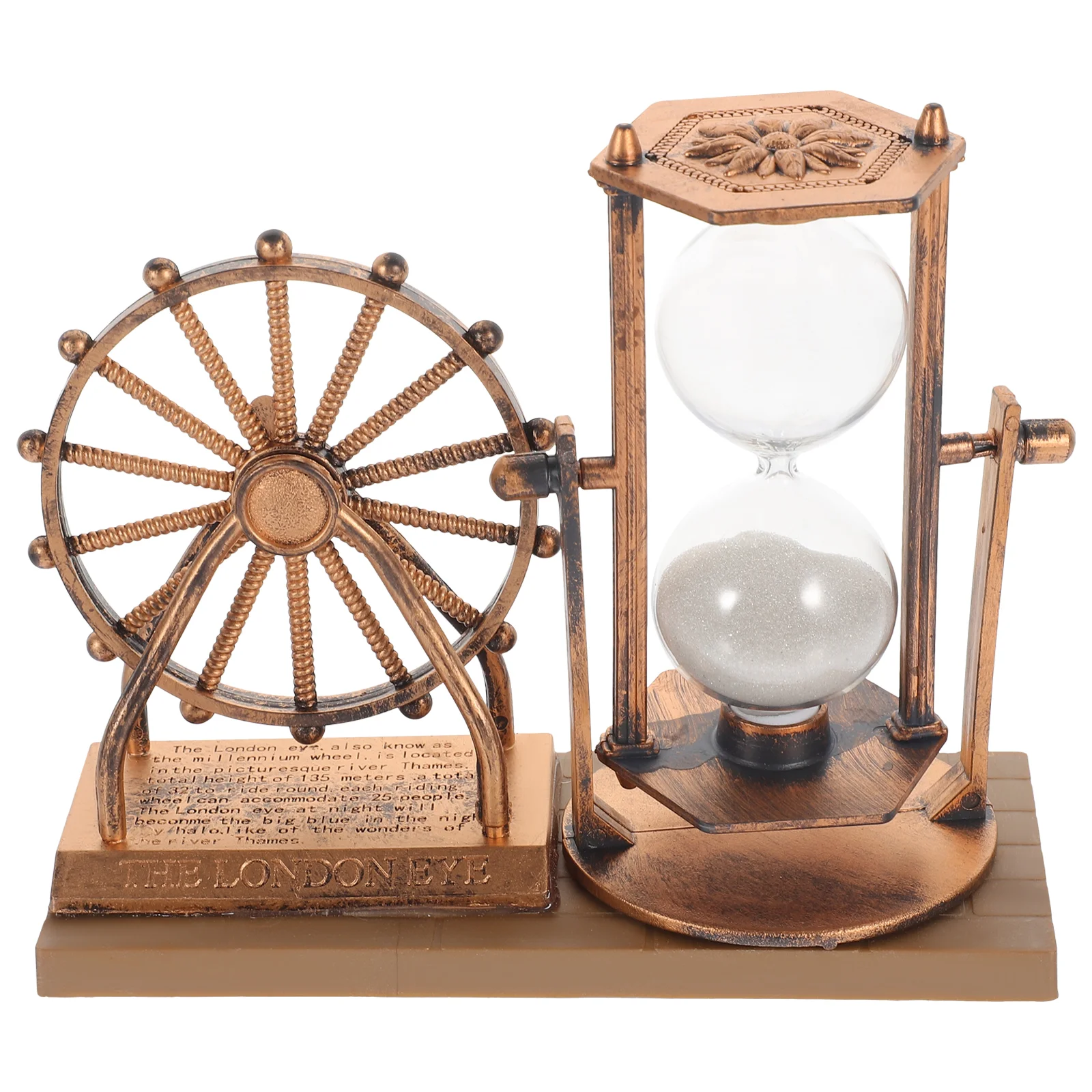 

Vintage Ferris Wheel Hourglass Beautiful Desktop Hourglass Exquisite Sand Glass Decor for Home Office (Silver)