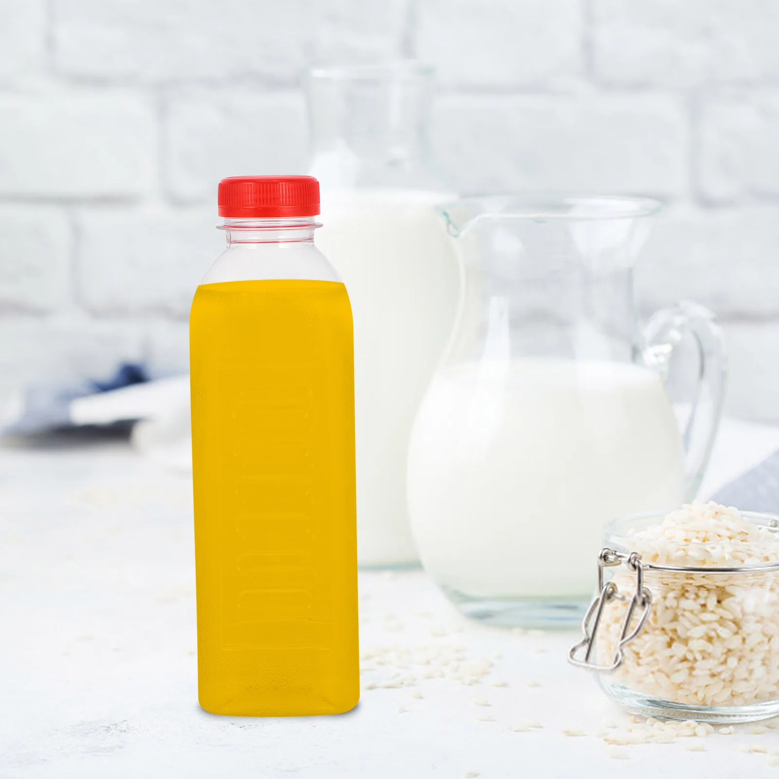 10Pcs 500ml Disposable Plastic Empty Travel Milk Bottles Transparent Travel Milk Bottles with Scale