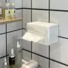 Acrylic Wall-mounted Tissue Box Transparent Paper Towel Storage Box Napkin Paper Box Toilet Punchfree Household Tissue Dispenser 3