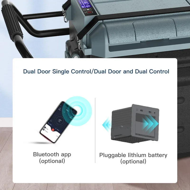 WEG45 38L 48L 58L Compressor Refrigeration 12V 24V Car Fridge Car Refrigerator with Pull Rod and Wheels