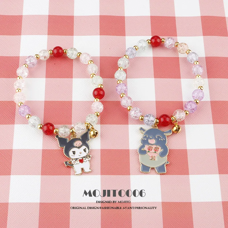 Cinnamoroll Crystal Bead Bracelet Kuromi And My Melody Sanrio Bracelets For  Bff Best Friend Cute Cartoon Kawaii Elastic Relationship Matching Beaded B