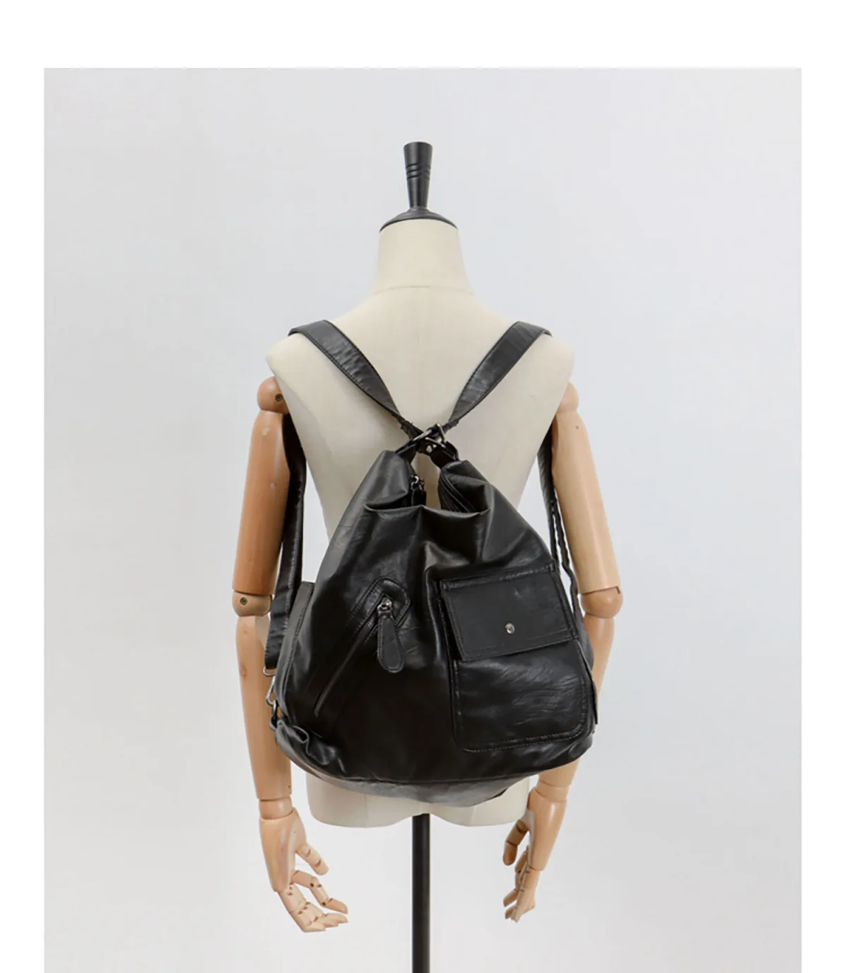 Miyagawa 2023 Spicy Girl Backpacks Vintage Soft Leather Large Capacity Multiple Backing Functions Adjustable Shoulder Tote Bag 2
