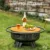 32 Inch Fire Pit with Swivel Cooking Grate,3-in-1 Wood Burning Firepit with Grill,Outdoor Fire Pits Table with Metal Lid and Pok 4