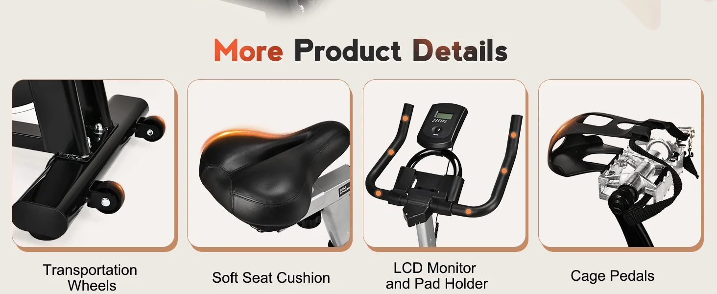 Description Picture 6 of itemStationary Bikes for Home, Indoor Cycling Bike/Brake Pad, Indoor Bike with Pad Mount & Comfortable Seat Cushion, Workout Bike