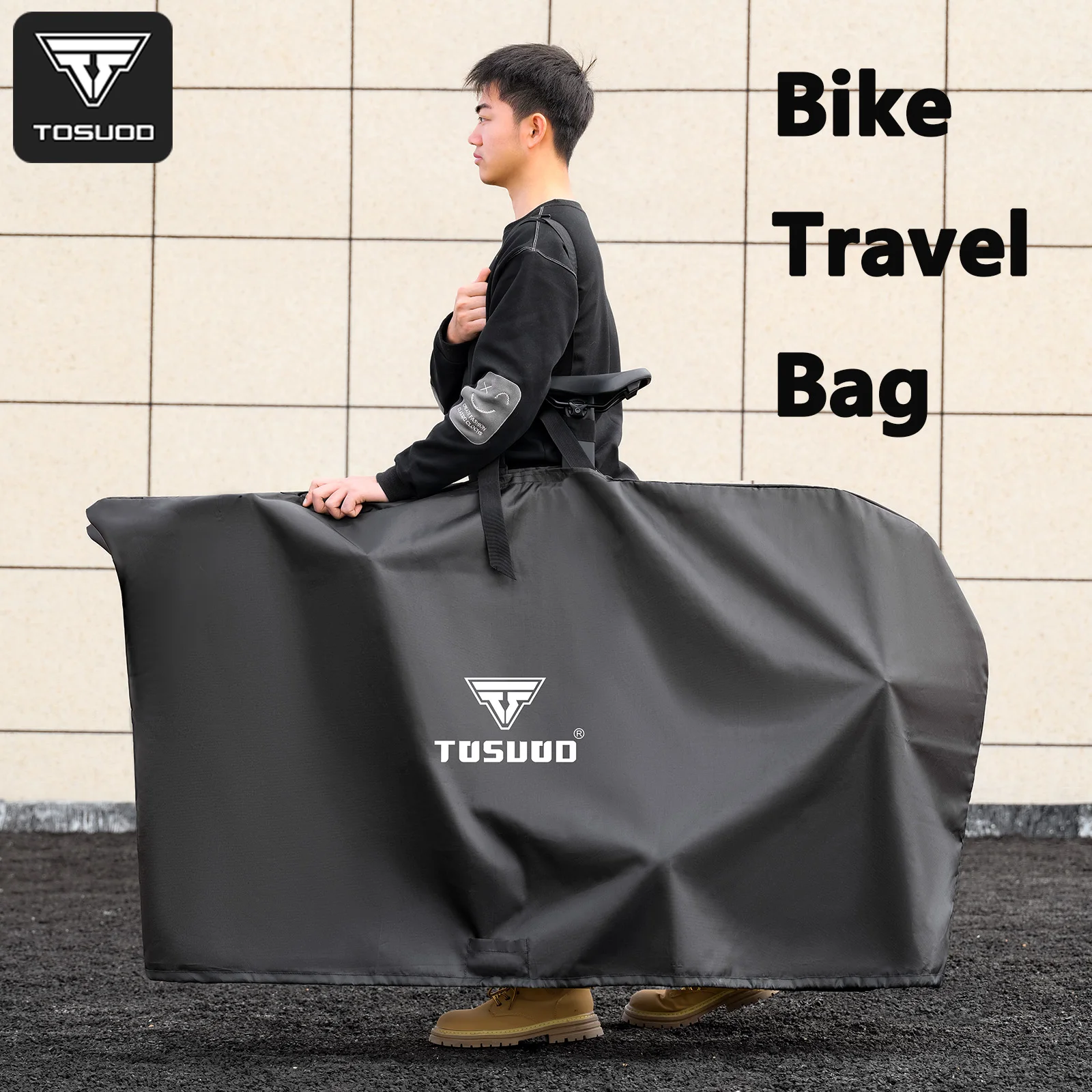 TOSUOD Large Opening All-Inclusive Bicycle Travel Bag For Mountain And Road Bikes Free Storage Bag Included Bike Cover
