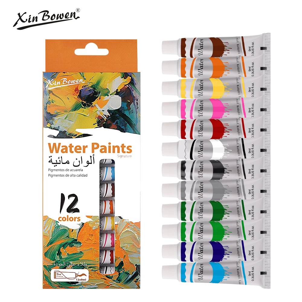 9mL, Watercolor Pigment For Student Art, Graffiti, Hand-drawn, 12 Colors,