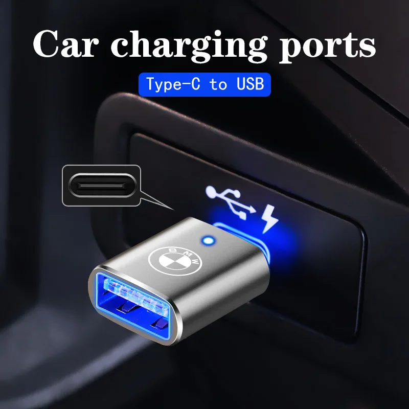 Автомобильный Стайлинг, переходник с Type C на USB, коннектор OTG для BMW X3, X4, X5, X6, X7, E28, E30, E34, E36, E39, E46, E53, E60, E61, E62, E70, E87