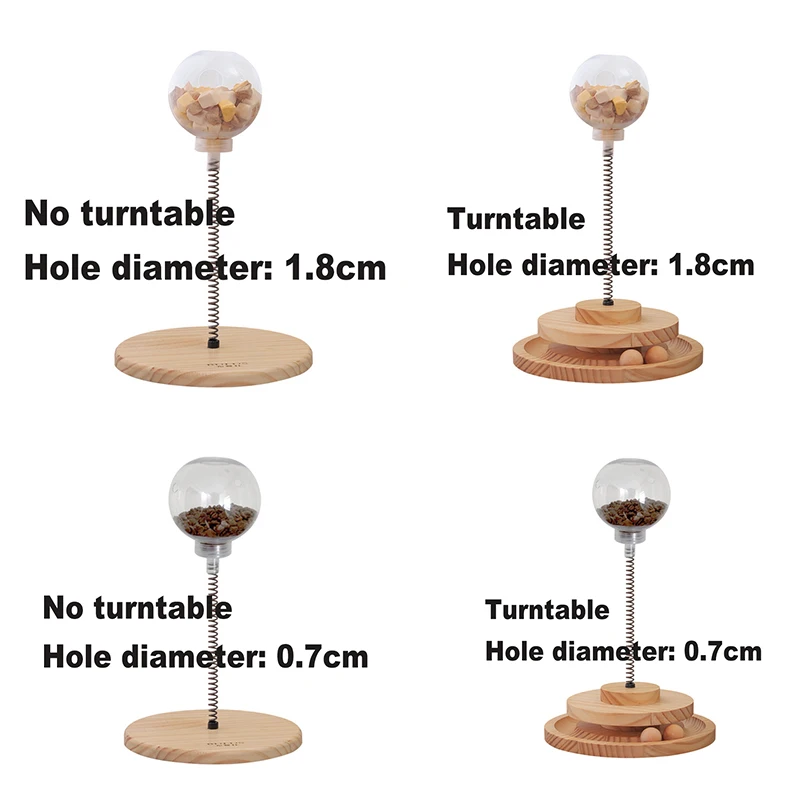 Solid Wood Tumbler Swing Toys Interactive Cat Feeder