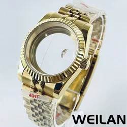 Premium Silver & Gold Waterproof Watch Case with Sapphire Crystal for 36mm NH34 NH35 NH36 (Gold A1)