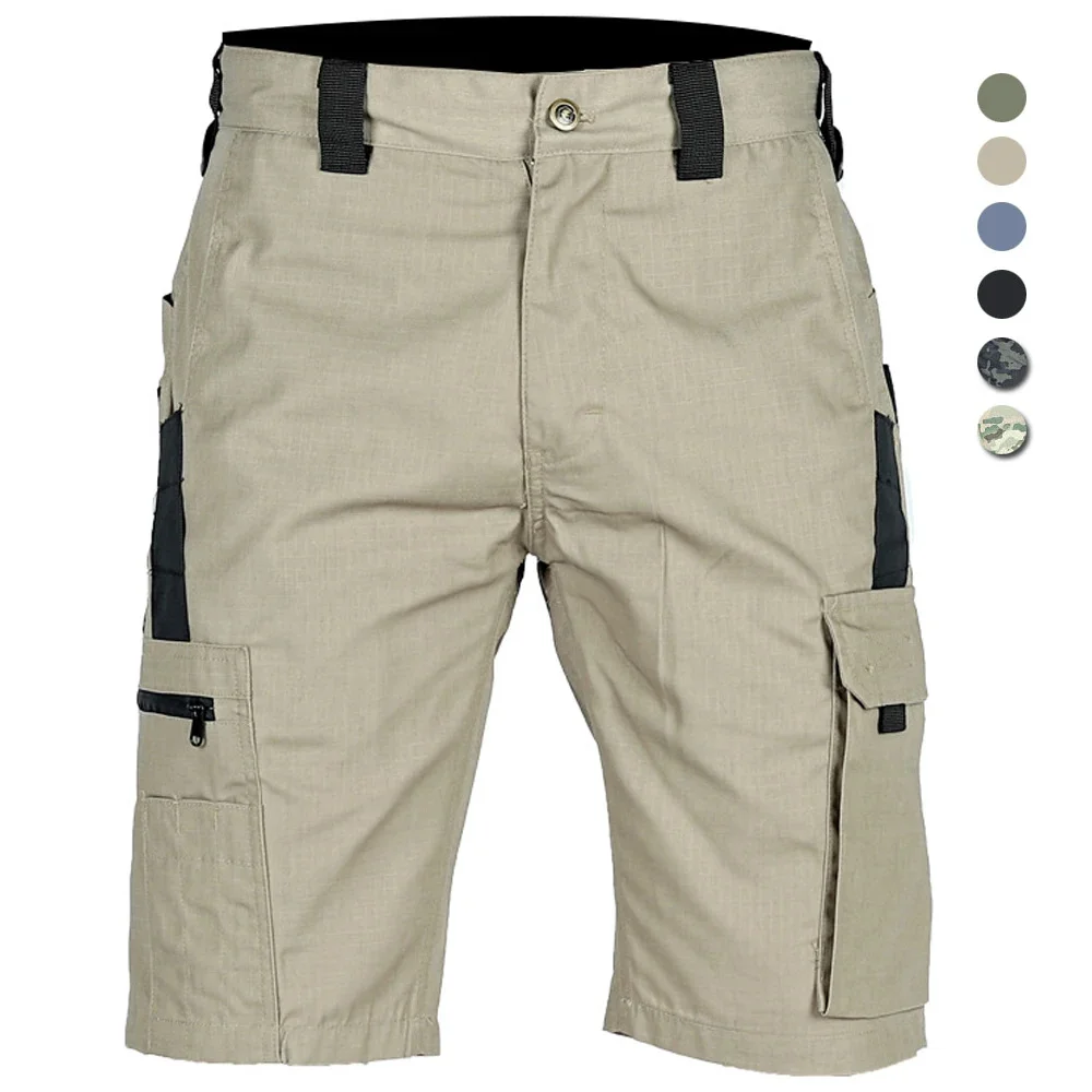 

Tactical Shorts Summer Men Military Short Pants Outdoor Waterproof Multi-pocket Bermudas Camo Ripstop Cargo Cropped Trousers Zip