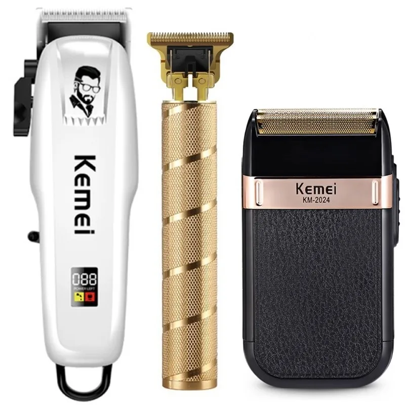 

Kemei Professional Barber Hair Clipper Rechargeable Electric Finish Cutting Machine Beard Trimmer Shaver Cordless