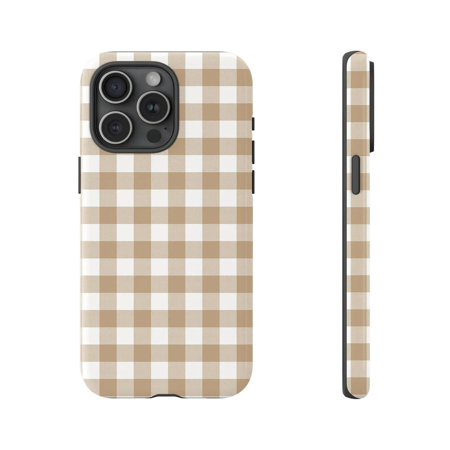 Vintage Brown Gingham Plaid Durable Phone Case