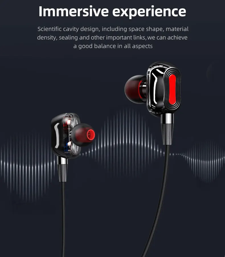 Original Iconic Brand HE05 Pro Wireless Bluetooth Neckband Earphone IPX5 Waterproof Microphone Sports Noise Reduction 4-Speaker