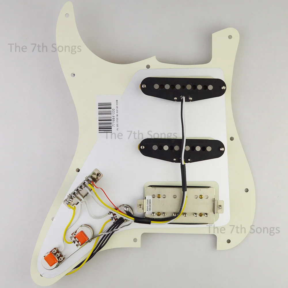 HSS Texas Rock mit SH4 SSV-Steg im JB/S*hr-Stil, Alnico 5, flache Stange, E-Gitarre, vorverdrahtet, geladenes Schlagbrett, Tonabnehmerverkabelung – Detail 8