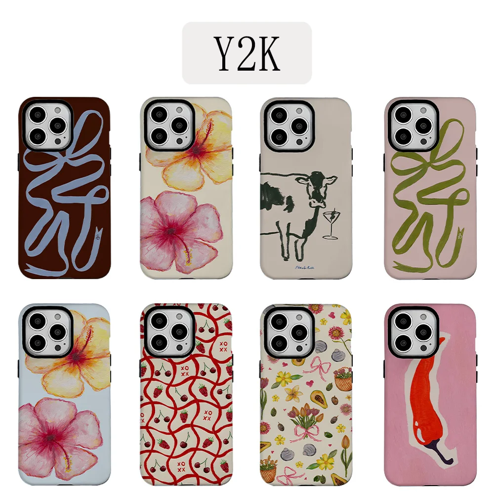 Luxuriöse Y2K-Stil Schleifen-Handyhülle für iPhone 17 16e 16 15 14 13 12 11 X XS XR XSMAX 7 8 Air Pro Max Plus Luxus Doppelschicht