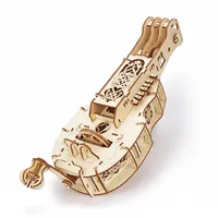 Hurdy Gurdy Mechanical Model DIY Musical Instrument 3D Wooden Puzzle Building Kits Birthday Gift For Adults and Kids 1