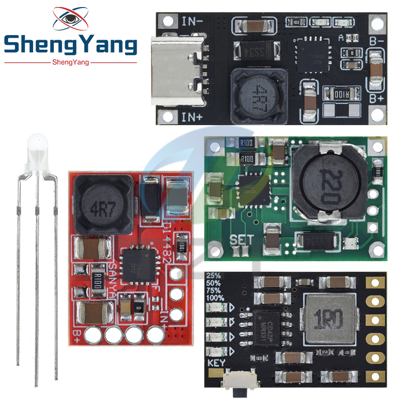 TP5100 charging management power supply module board TP5000 1A 2A compatible with 4.2V 8.4V single and double lithium batteries