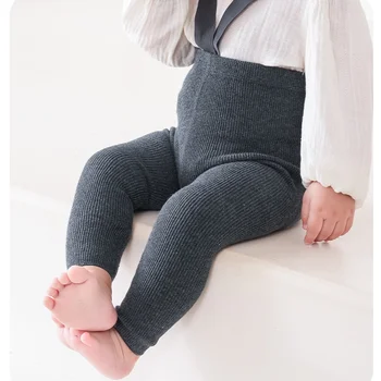 Infant Baby Girl Boy Suspender Leggings High Waist High Elasticity Solid Simple Style Spring Clothing Accessories Stockings 1-2Y 1