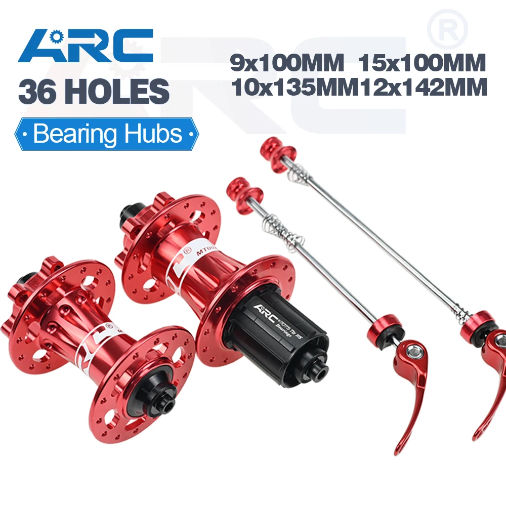 

ARC 36 Holes Bearing Hub Disc MTB QR /Thru axle Mountain Bike Hub Red / Blue / Black Ultralight Bike Bicycle Hub 8 9 10 11 Speed