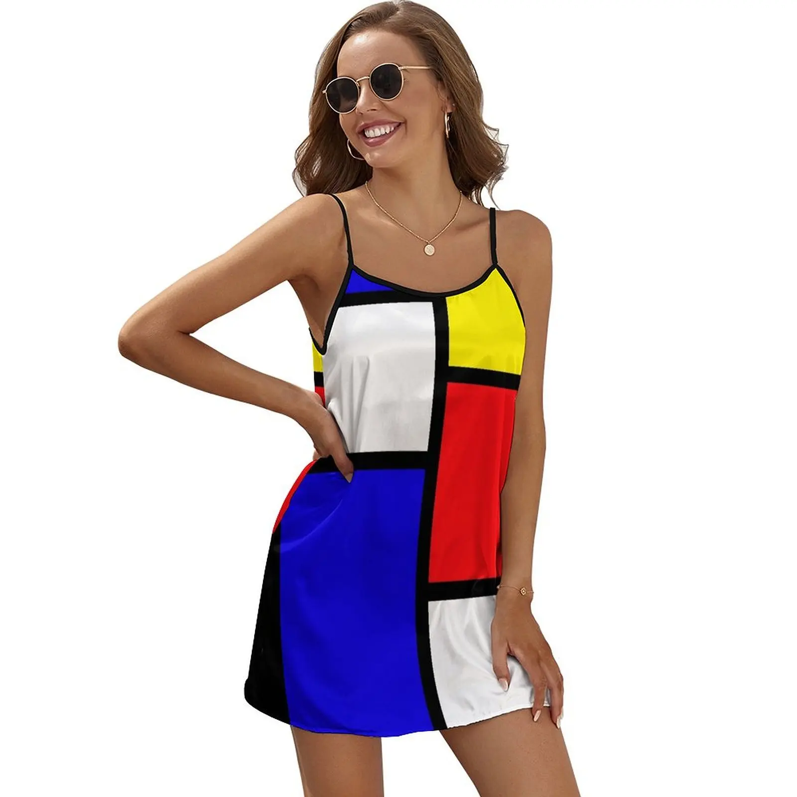 

Платье Mondrian без рукавов, летнее платье для женщин, 2024, элегантные платья, длинные платья в винтажном стиле