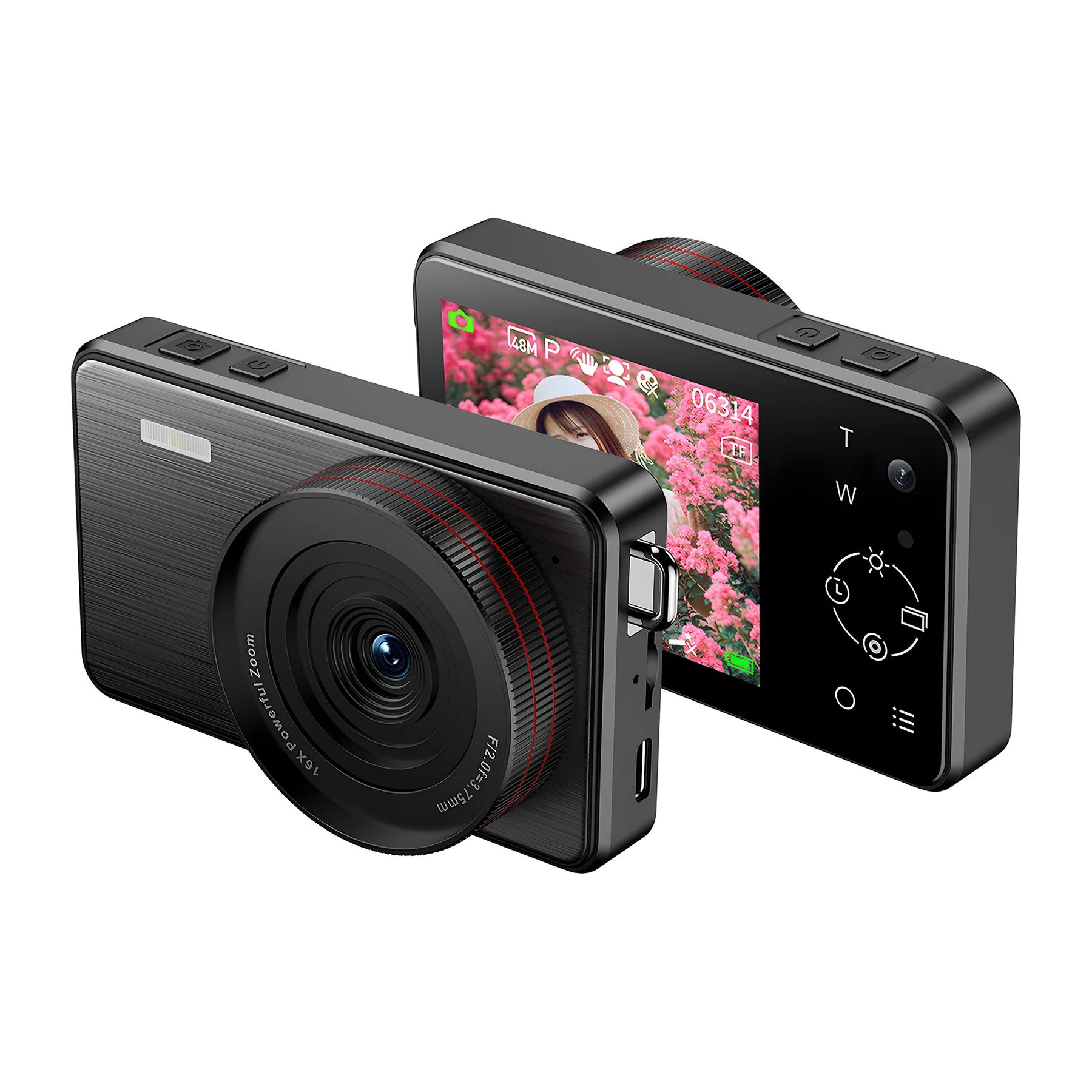 Fotocamera digitale 4K con messa a fuoco automatica, 64 MP ad alta definizione, doppia fotocamera touch screen IPS da 2,8 pollici, fotocamera digitale per bambini - immagine 2