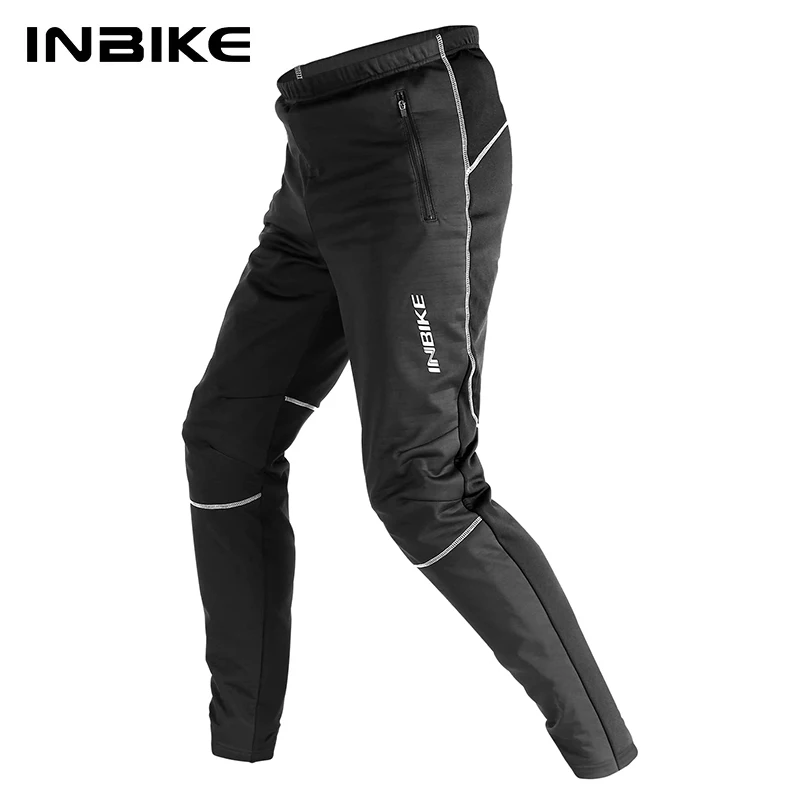 INBIKE Winter Cycling Pants Men Fleece Sport Reflective Trousers