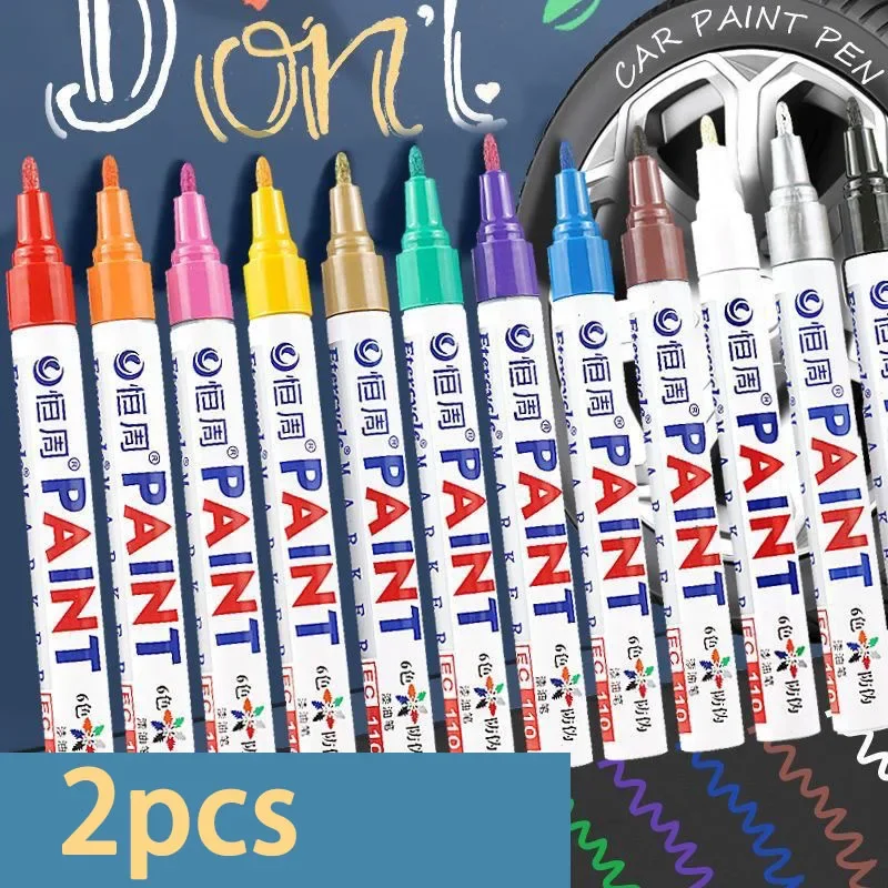 6 Pcs 컬러 영구 페인트 펜 다채로운 타이어 마커 고무 자동차 타이어 트레드 마커 펜 금속 바위에 대 한 빠른 건조 방수