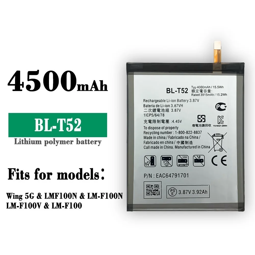 Nuova Batteria Spot 4000Mah Bl-T52 Per Lg Wing 5G Lmf100N Lm-F100N Lm-F100V Lm-F100 Batterie Per Telefoni Cellulari Bateria + Tools
