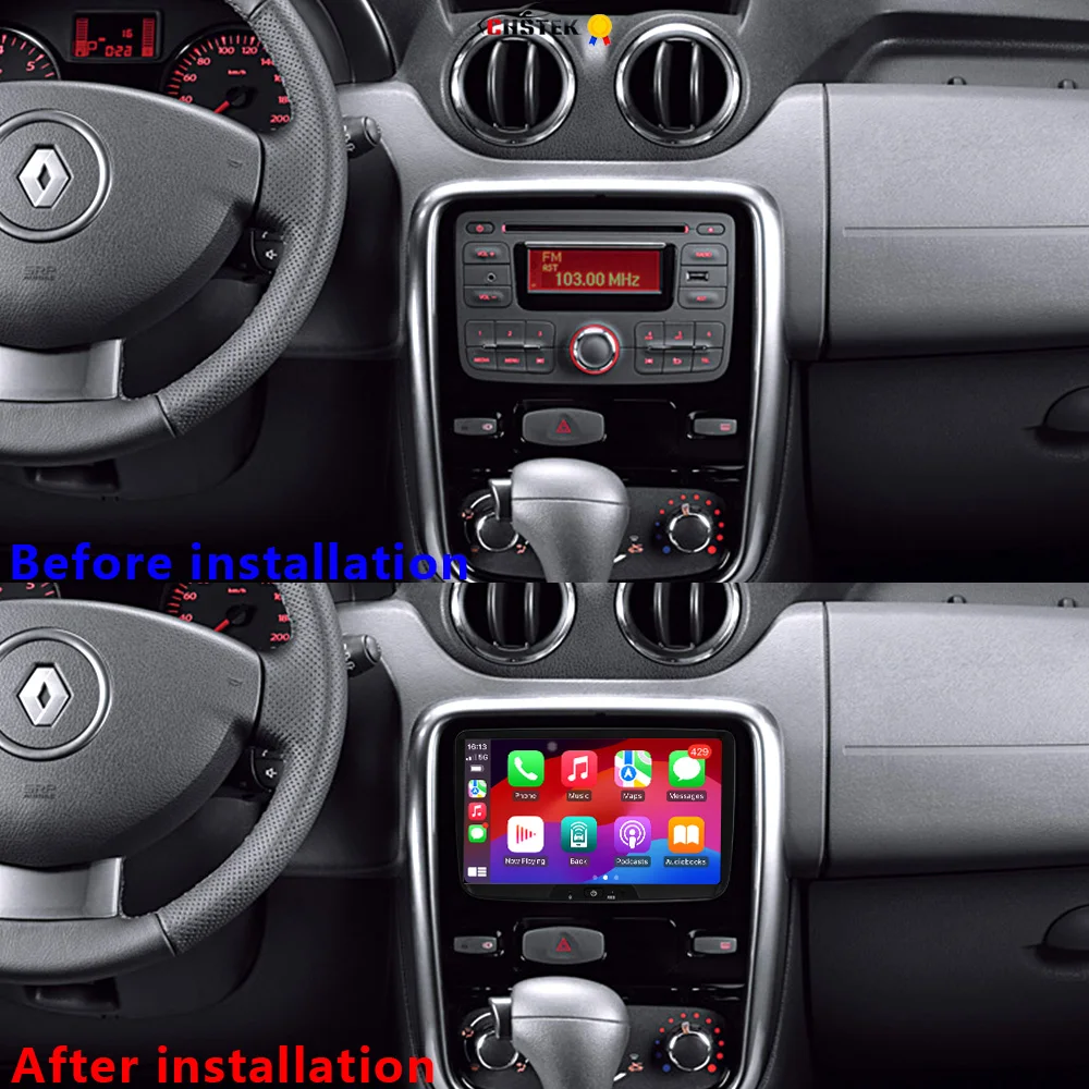 CHSTEK Android 13 Radio de coche para Renault Duster Sandero Lodgy Dacia Logan Dokker Captur Lada Xray Carplay WIFI 4G GPS BT Player 1
