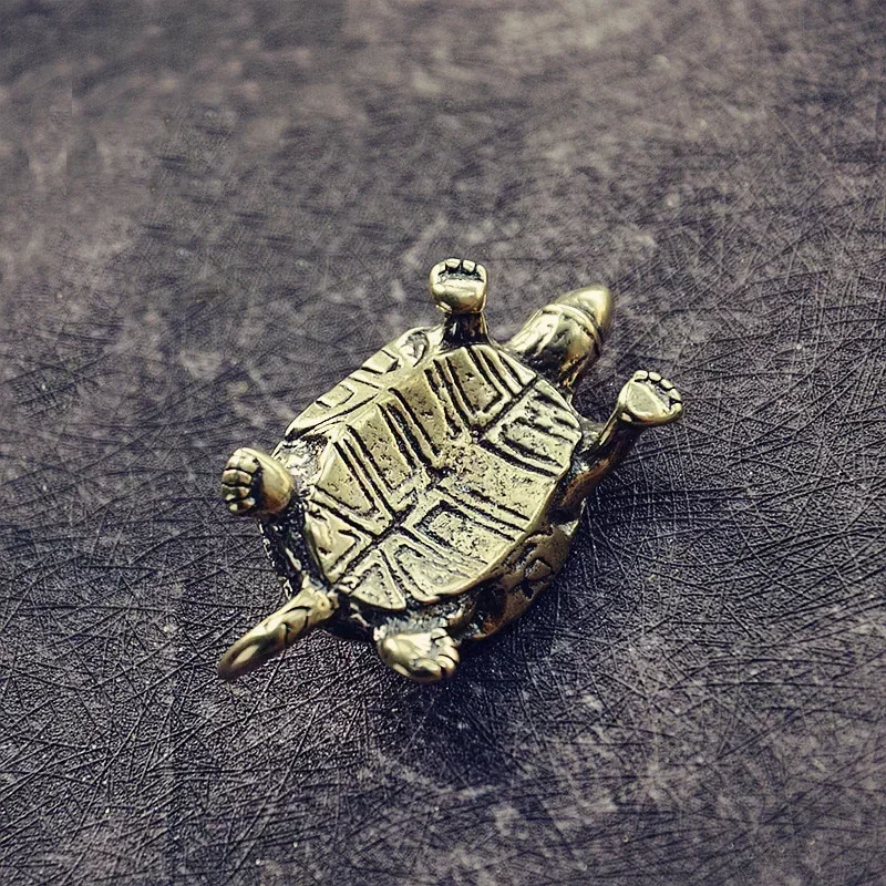 Vintage Brass Turtle Statue Metal Animal Sculpture Home Office Decoration Tea Tasting Pet Crafts