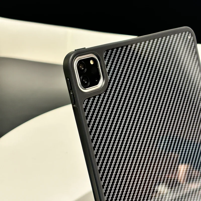 Carbon Fiber Texture Shockproof iPad Case - Hard Cover Protection