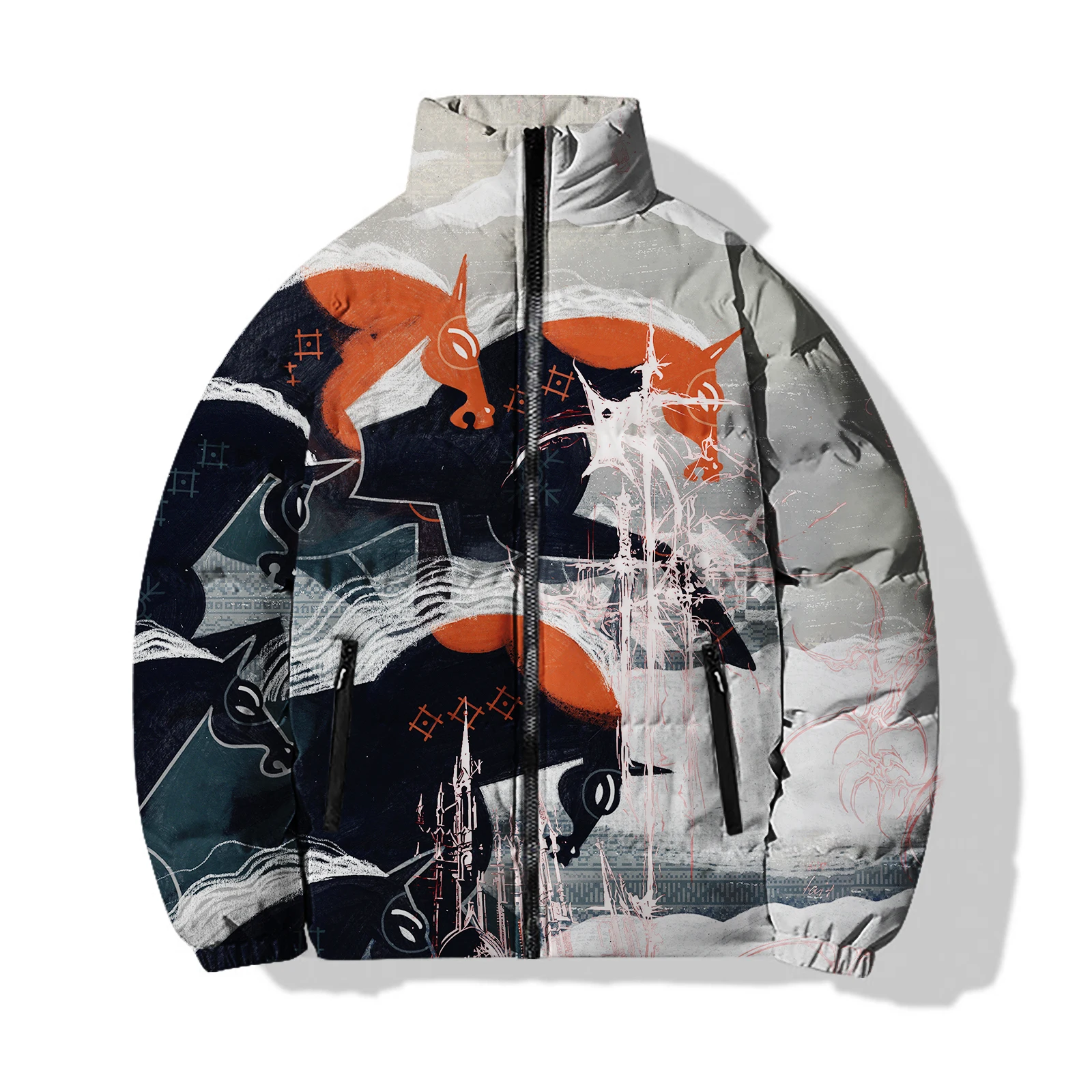 thumbnail image 1 of Abrigos de invierno estilo animal para hombre, abrigos cálidos para hombre, nuevos abrigos de plumas, ropa única con diseño de serpiente y águila para hombre 2024, lindos, modernos, geniales y durader, 1 of 5