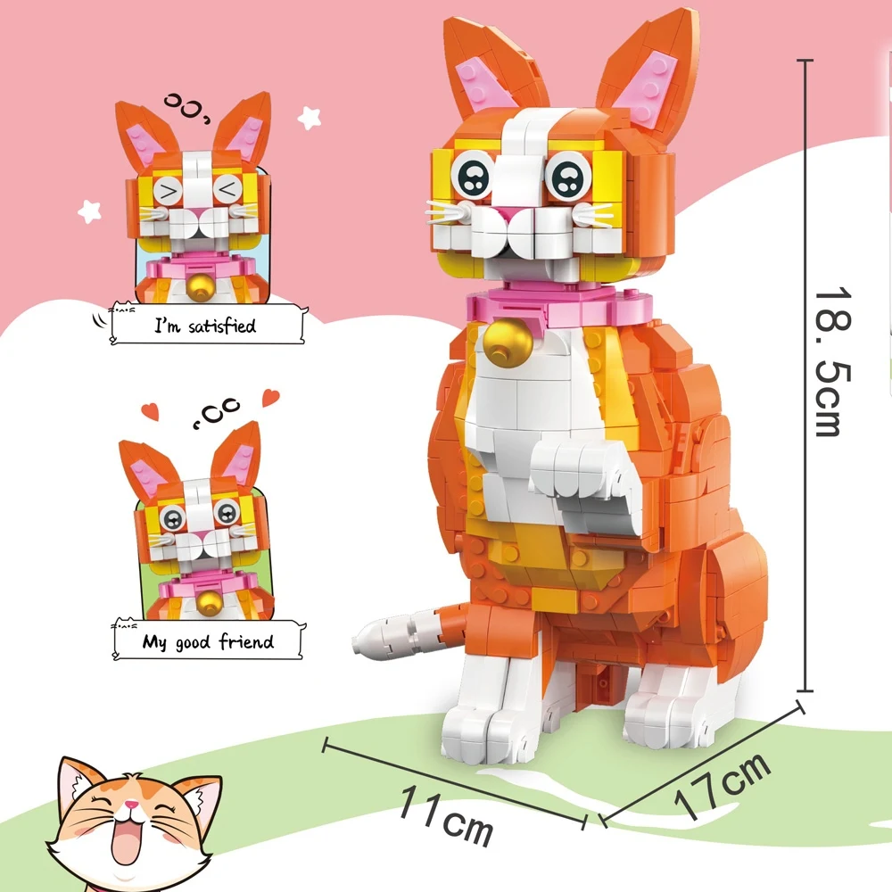 키티 고양이 3D 빌딩 블록 세트, 재미있는 조립 장난감, 어린이 및 고양이 애호가에게 이상적, 완벽한 명절 선물