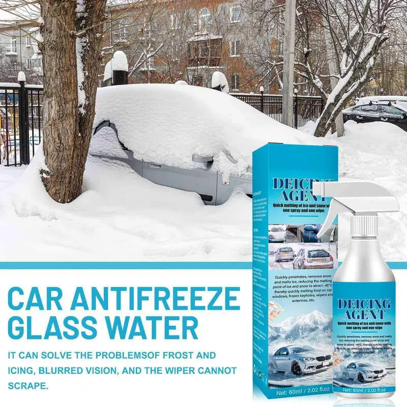 Car Windshield Deicer Car Glass Ice Melt Spray Winter Accessories Windshield Ice Removal Spray Auto Defrosting Tool for Most