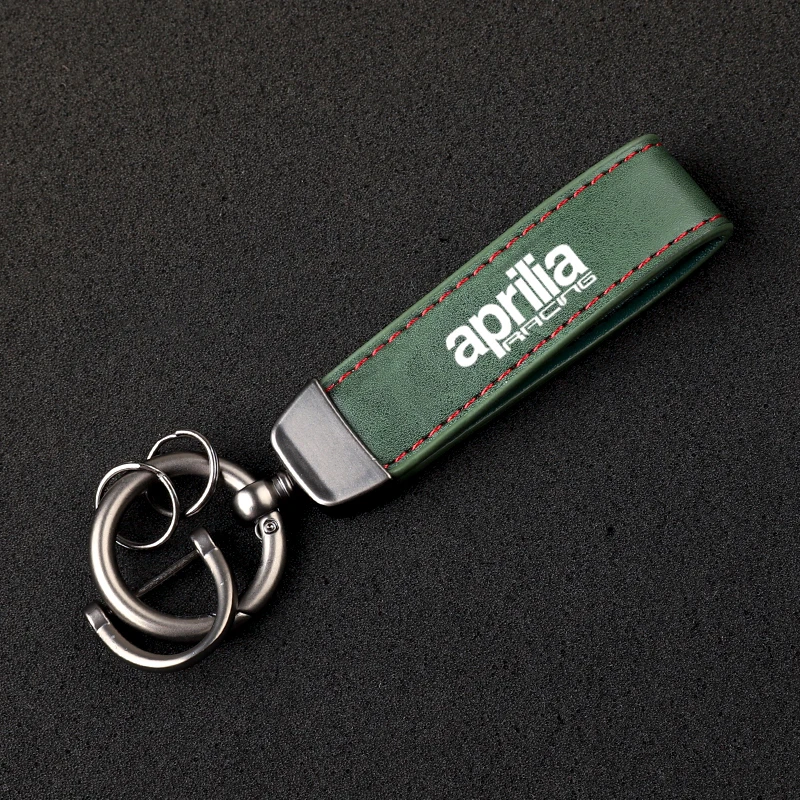 Premium material leather motorcycle key ring chain for Aprilia Racing GPR RSV4 RS125 RS250 with logo car Accessories