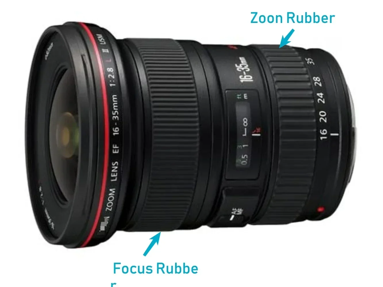 캐논 EF 16-35mm f/2.8L II USM / 16-35mm 2.8L II YB2-0021 YA2-2433 렌즈 카메라 수리 부품용 새 줌 + 포커스 고무 링