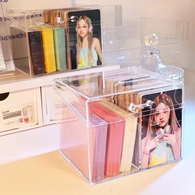 MERCH BOX フォトカード コンプリート VEVOR Graded Card Storage Box 4-Slots Cards Holder Black Picture