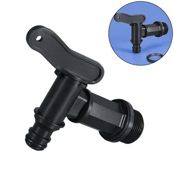 Rubinetto per secchio in plastica Rubinetto per acqua per pioggia IBC Barili a scatto/spinta Rubinetto per tubo da giardino nero Accessori per forniture da giardino 1