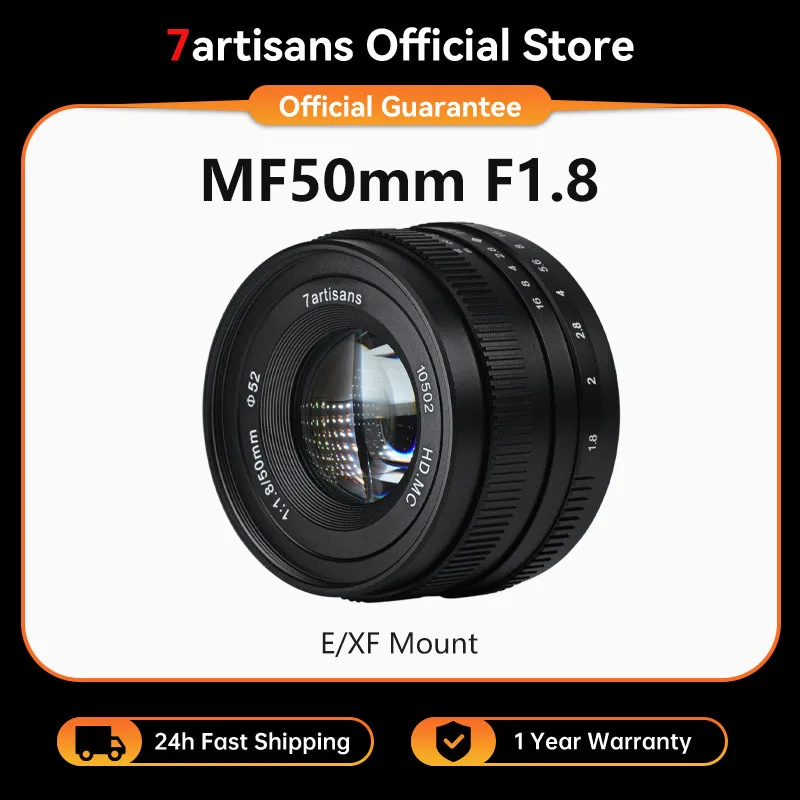 7artisans 50mm F1.8 APS-C 대구경 인물 사진용 프라임 렌즈 ( E 마운트 A6000, 후지필름 X-T4, X-A10, XT30, 마이크로 4/3 E-M1, GH1, GH3, G85 호환)