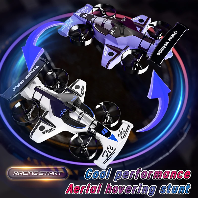 Land-air Dual-purpose Quadcopter Stunt Drift Toy RC Car 2 in 1 Unmanned Aerial Vehicle Fixed-wing Model Toys for Kids Adult Gift