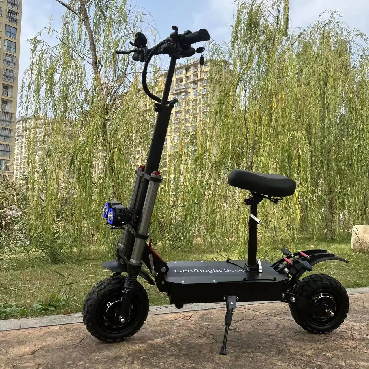 

Hot selling long range 60v 25-40Ah lithium battery 6000w dual motor 11inch off road tires Electric Scooter with Seat For Adult