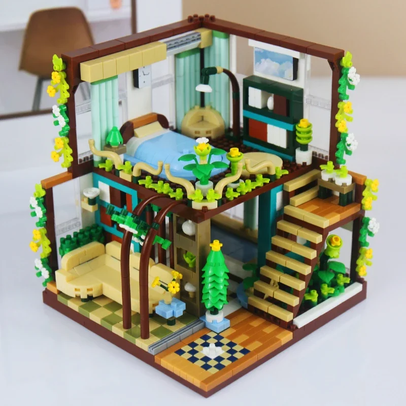 Book Store Building Blocks Quiet Book Pavilion Assembling City Street View Architecture Bricks Toys for Girl Christmas Gifts